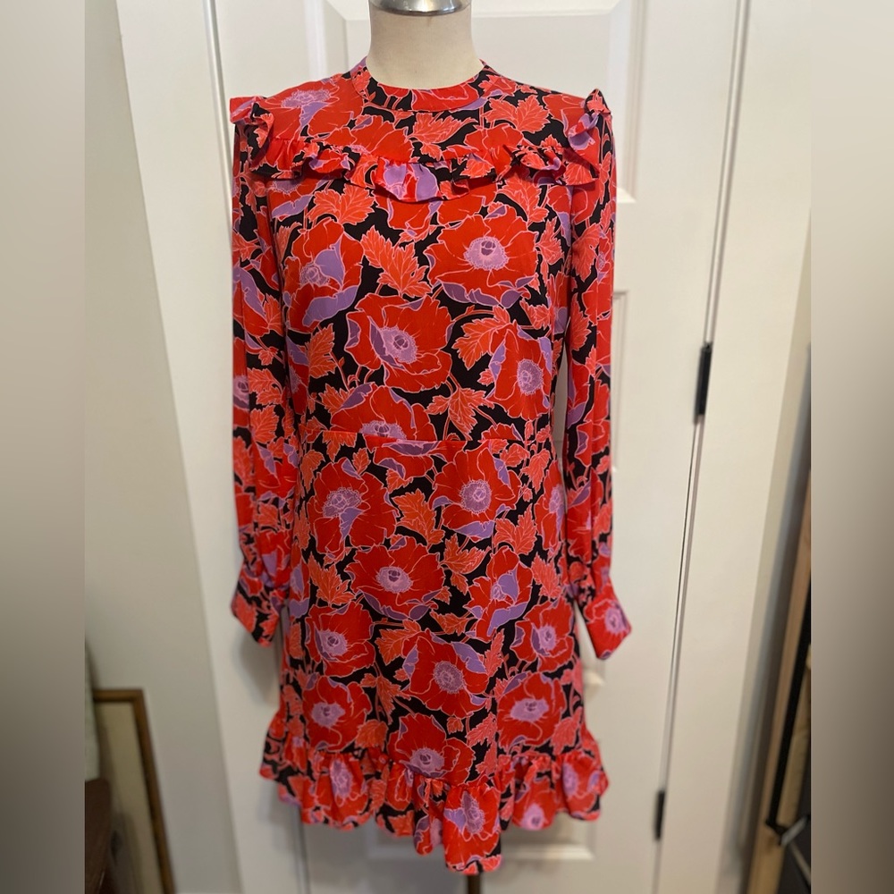 Long sleeve mini dress with ruffles